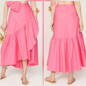 ASHLEY PARK Pink Midi Skirt poplin A-line Size 2